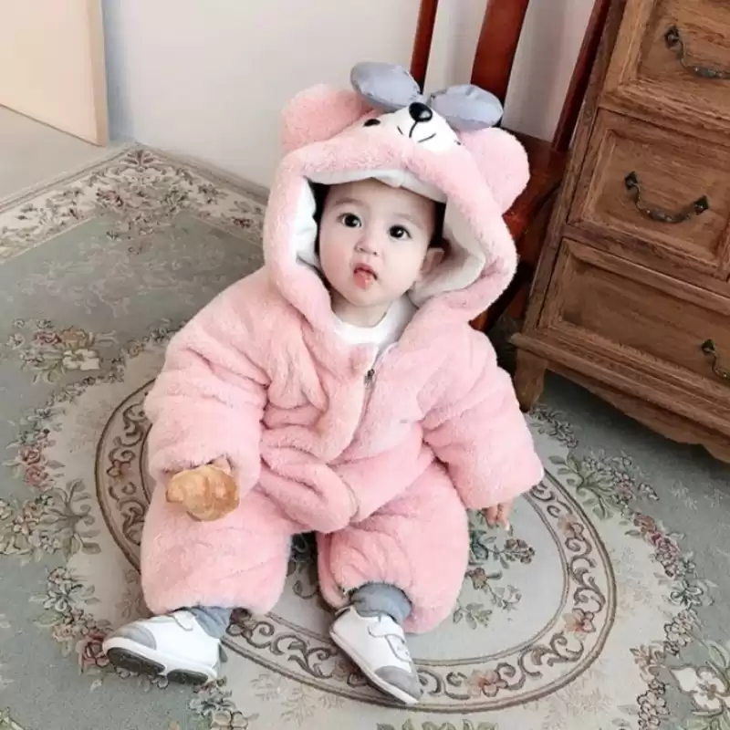 Teddy Bear Premium Baby Bodysuit- PINK